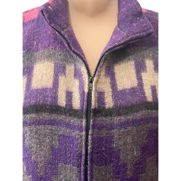 MOLINA Artesanias Southwestern Purple and Pink Zip Front Jacket, Size XL - Picture 3 of 9